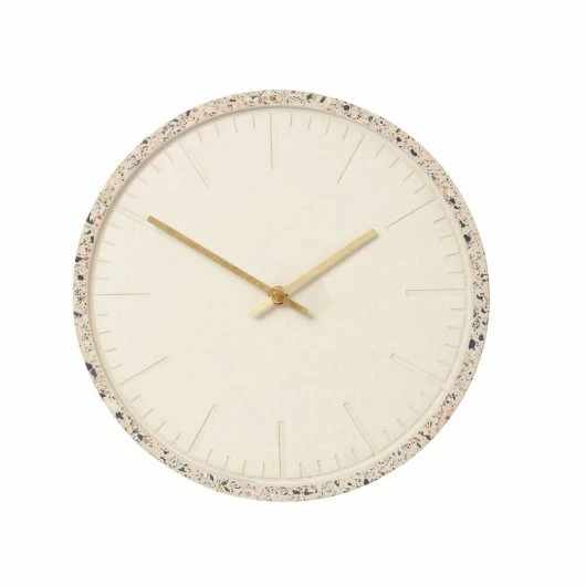 Hubsch Terazzo White Concrete Clock