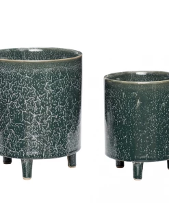 Hubsch Pot, ceramics, green, s/2