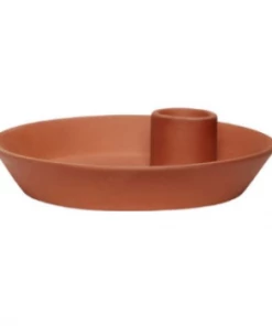 Hubsch Porcelain Candleholder Terracotta
