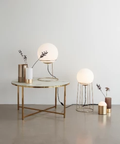 Hubsch Vases W/Brass Base Green/White/Blue/Brown/Brass Set of 4