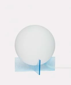 Hubsch Blue and White Glass Moon Table Lamp