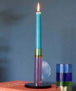 Hubsch Astro Crystal Candlestick Holder - Pink