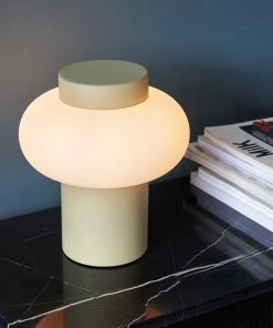 Hubsch Opal Yellow Table Lamp