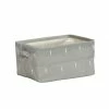 Hubsch Grey Square Cotton Mix Storage Basket With Waxed Lining in Large Size