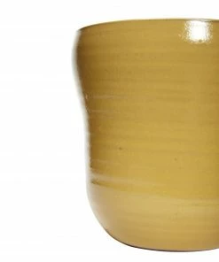 Hubsch Yellow Ceramic Pot in Small