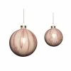 Hubsch Pink Marble Christmas Bauble Set of 2