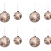 Hubsch Set of 8 Christmas Ball baubles Brown