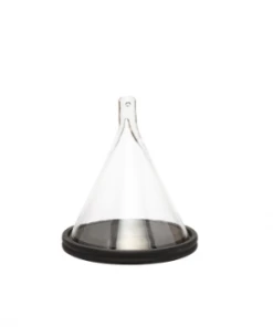Hubsch Conical Glass Bell with Black Tinted Wood Base