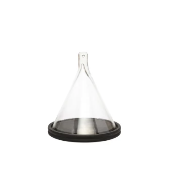 Hubsch Conical Glass Bell with Black Tinted Wood Base