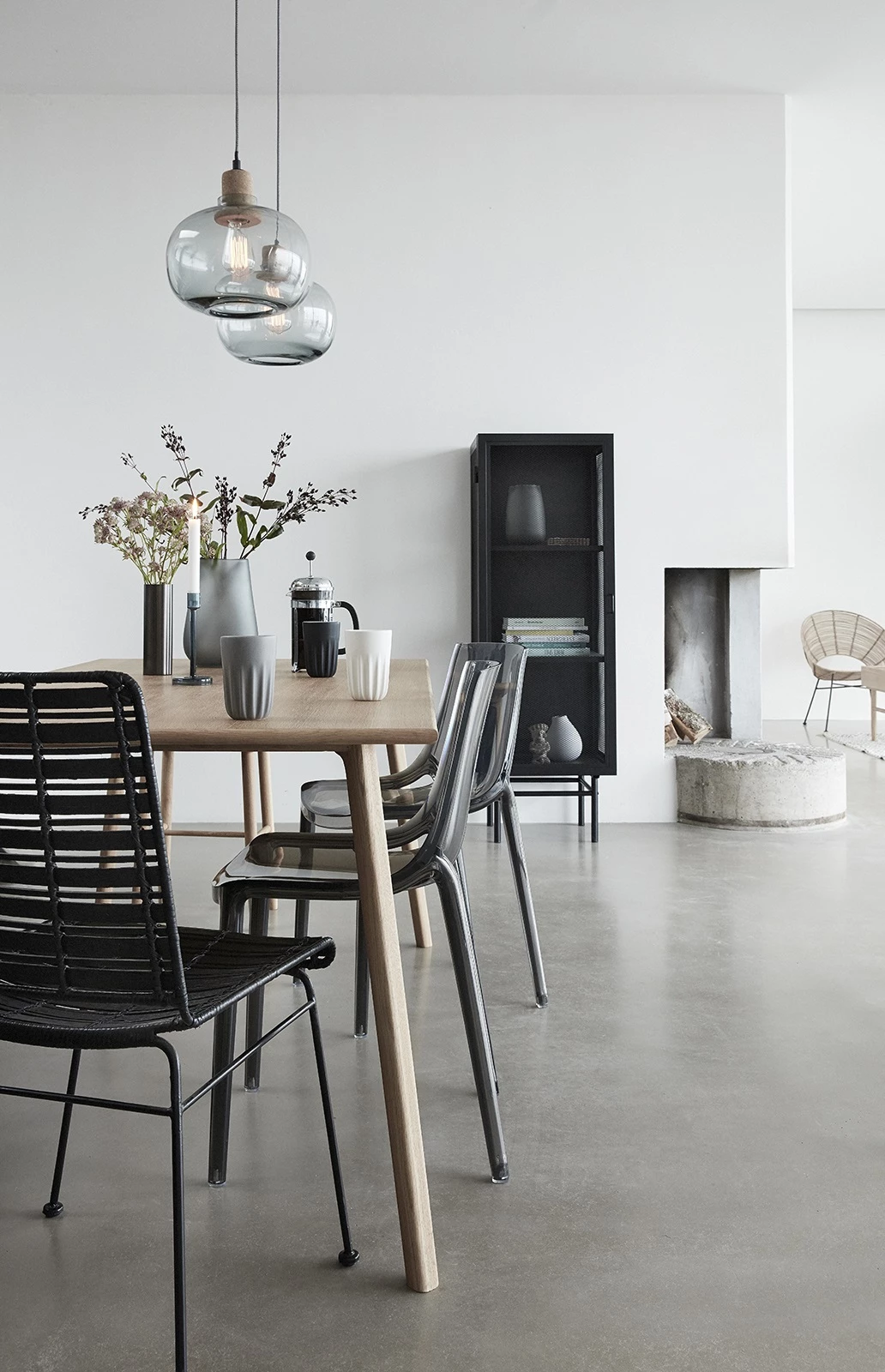 Hubsch Small Grey Metal Cylinder Vase