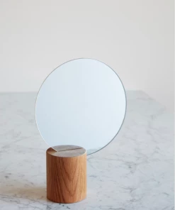 Hubsch Table Mirror, Wood, Nature, Round