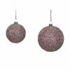 Hubsch Purple Glitter Christmas Bauble Set of 2