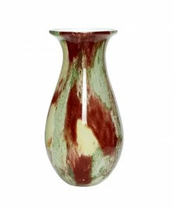Hubsch Multi Coloured Glass Vase - Red, Green