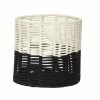 Hubsch Cream and Black Round Cotton Rope Basket in Large