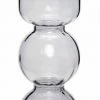 Hubsch Smoked Grey Double Bubble Glass Vase Wide Neck