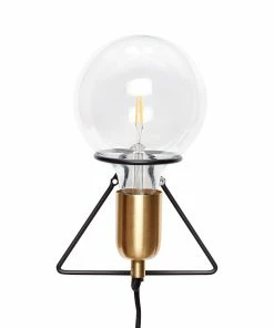 Hubsch Wall lamp w/bulb, brass/black
