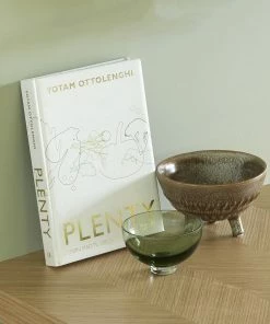 Hubsch Set of 3 Fluted Glass Bowls in Amber, Rosa, Green