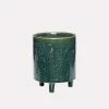 Hubsch Dark Green Ceramic Stand Pot D14