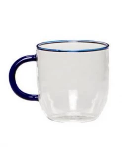 Hubsch Clear Glass with Coloured Handle Cup or Mug - 4 Colours