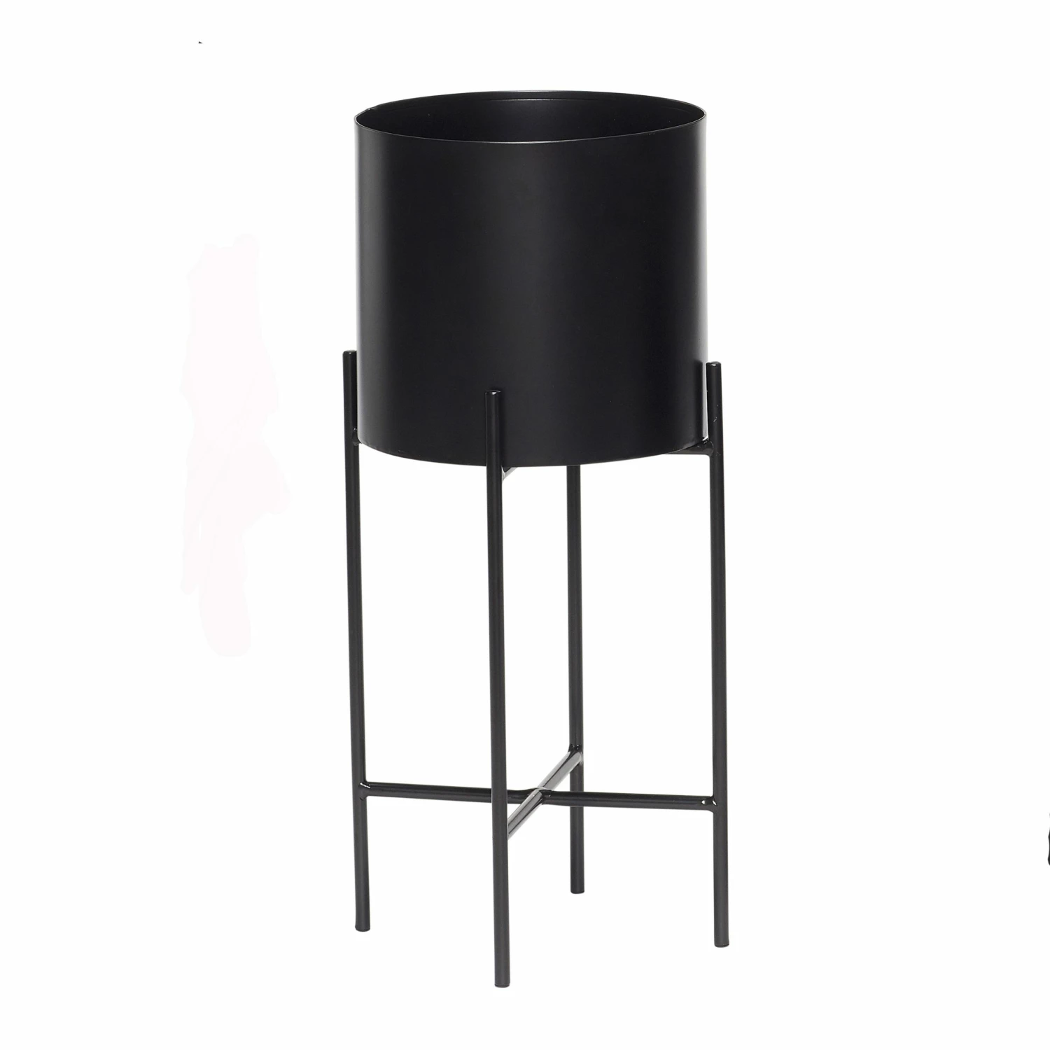 Hubsch Tall Black Metal Standing Planter