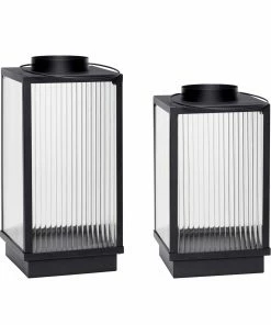 Hubsch Petite Lanterne En Métal Noir Et Verre