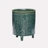 Hubsch Dark Green Ceramic Stand Pot D18