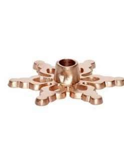 Hubsch Small Copper Snowflake Candle Holder