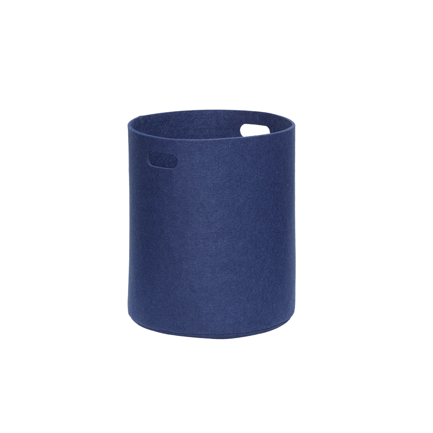 Hubsch Blue Round Felt Basket in Medium