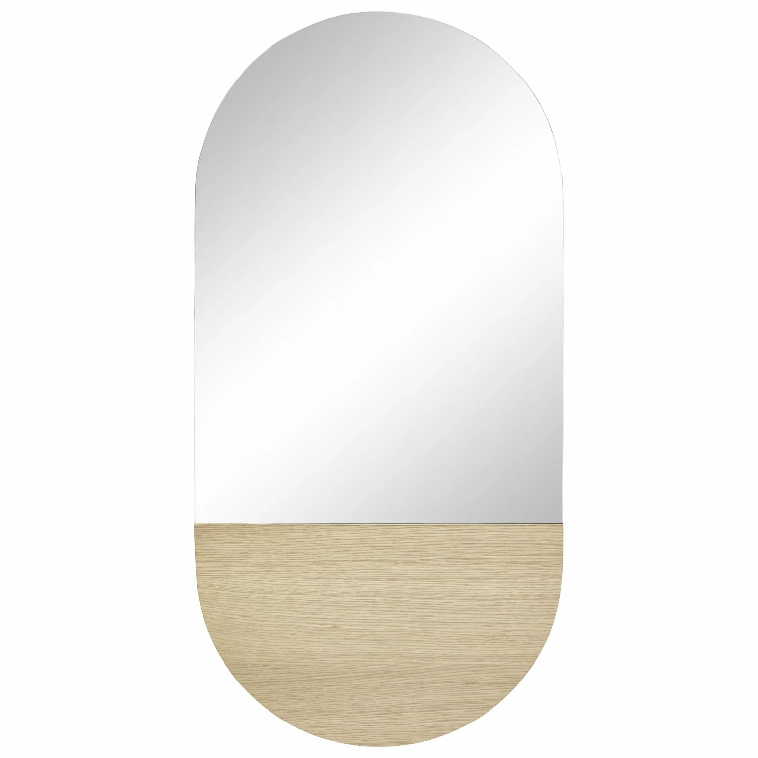 Hubsch Oak Oval Wall Mirror