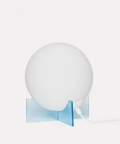Hubsch Blue and White Glass Moon Table Lamp