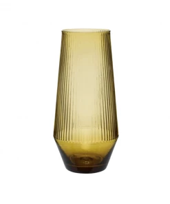 Hubsch Yellow Ripple Vase