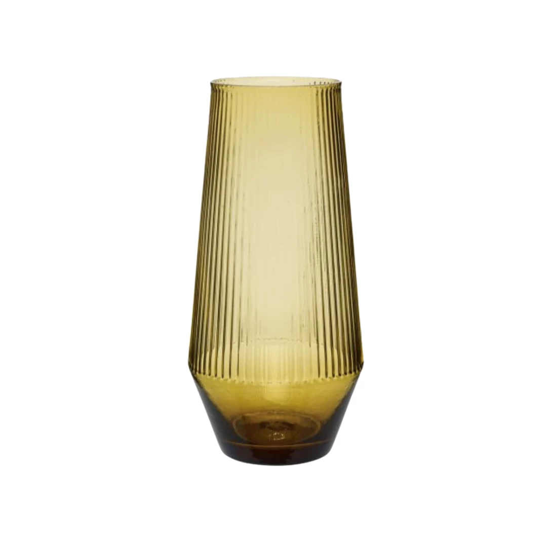 Hubsch Yellow Ripple Vase
