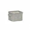 Hubsch Grey Square Cotton Mix Storage Basket With Waxed Lining in Small Size
