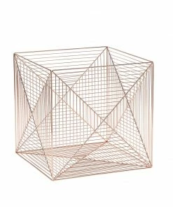 Hubsch Set of 2 Copper Square Basket