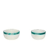 Hubsch Curved Green and White Marble Bowl - 12.5cm diameter