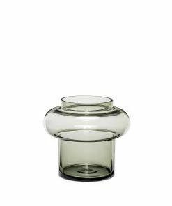 Hubsch Green Glass Vase 2in1