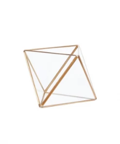 Hubsch Small Glass and Brass Terrarium