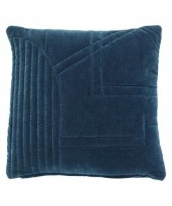 Hubsch Cushion Velour, blue, 50x50 cm