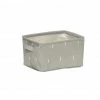 Hubsch Grey Square Cotton Mix Storage Basket With Waxed Lining in Medium Size
