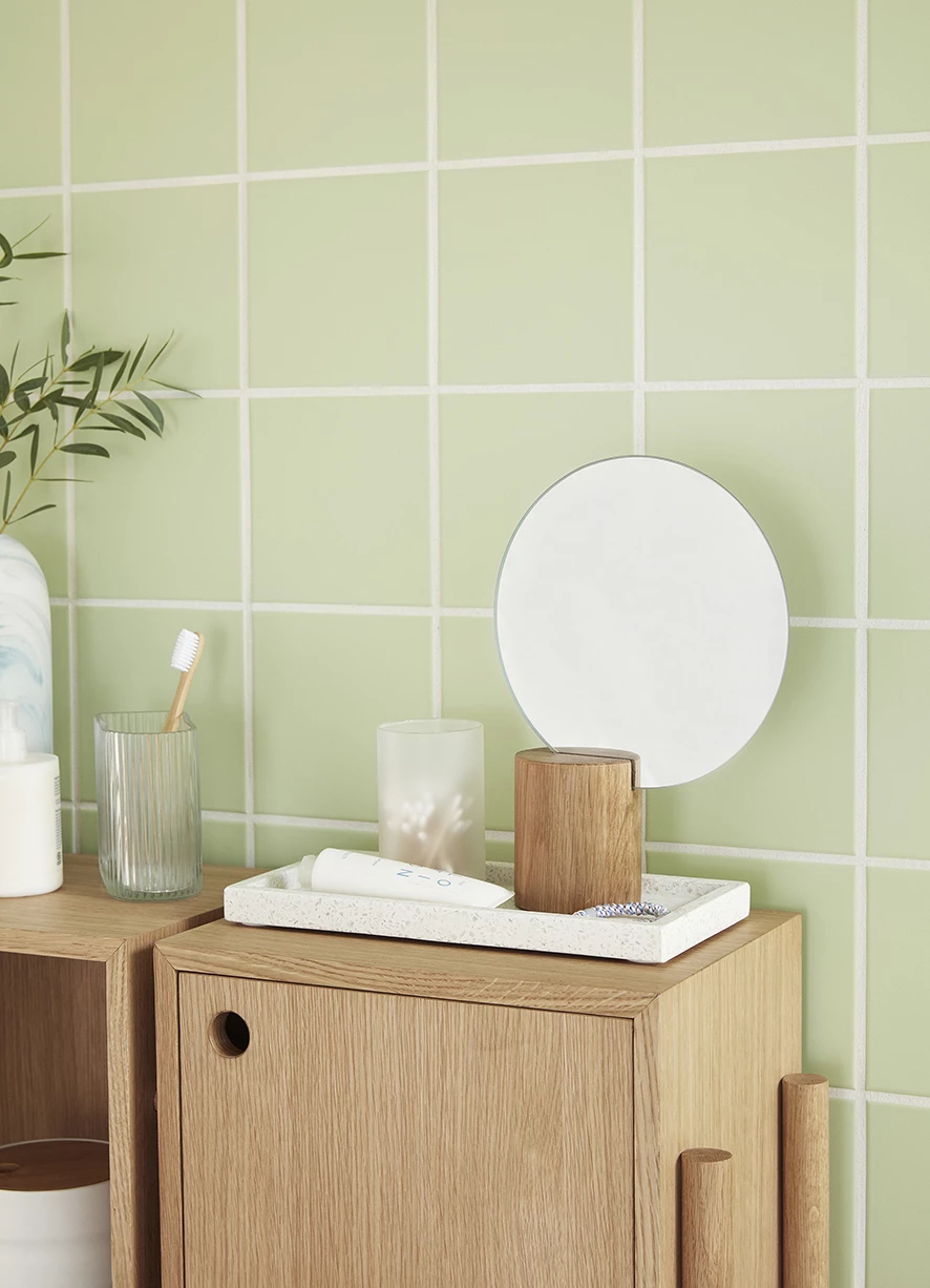 Hubsch White Rectangular Terrazzo Tray in Small Size