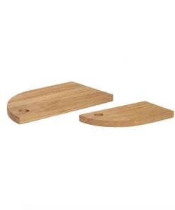 Hubsch Lined Quarter Oval Shape Oak Cutting Board Large Size