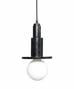 Hubsch Pendant Lamp Black Marble with Bulb