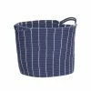 Hubsch Blue Cotton Basket With Two Handles in Medium Size
