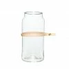 Hubsch Vaso de Cristal con Cuerda de Cuero