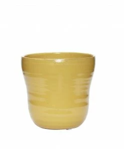 Hubsch Yellow Ceramic Pot in Small