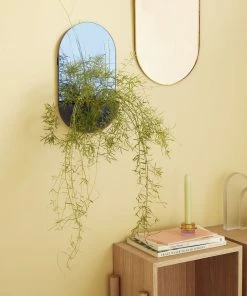 Hubsch Miroir Doré Et Verre Rosé